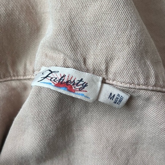 Faherty Arlie Day Short Sleeve Romper in Summer Sand Linen Blend Sz M - Picture 9 of 10